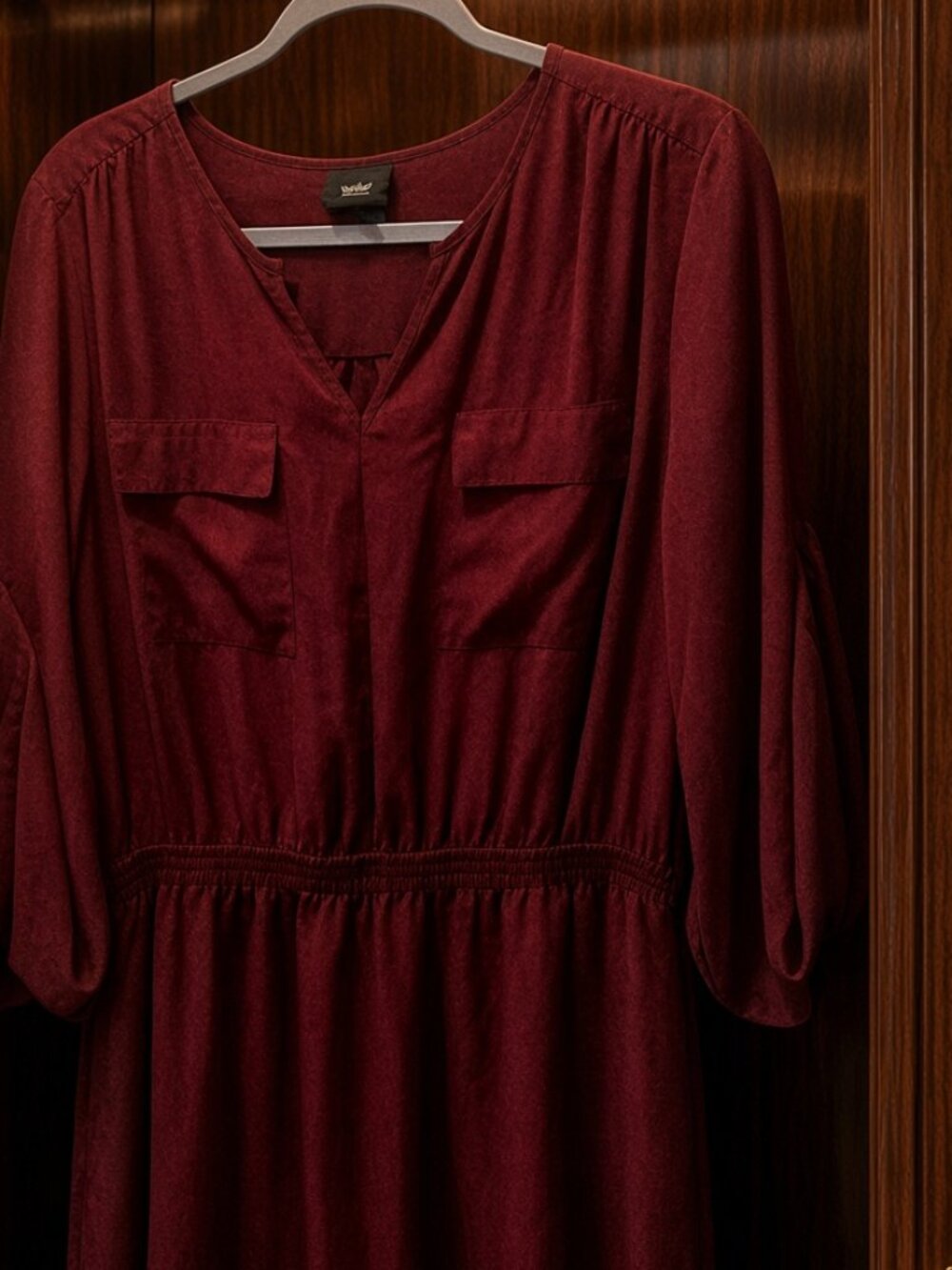 Mossimo Burgundy Long Sleeve Dress Size L